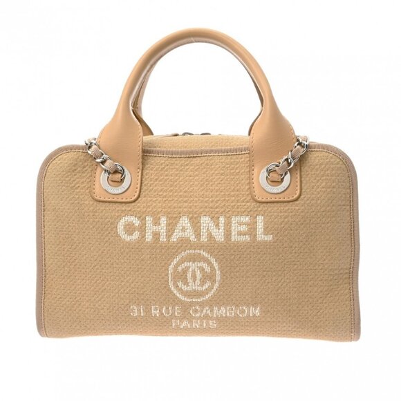 CHANEL Deauville beige A92749 hand bag 800000129210000